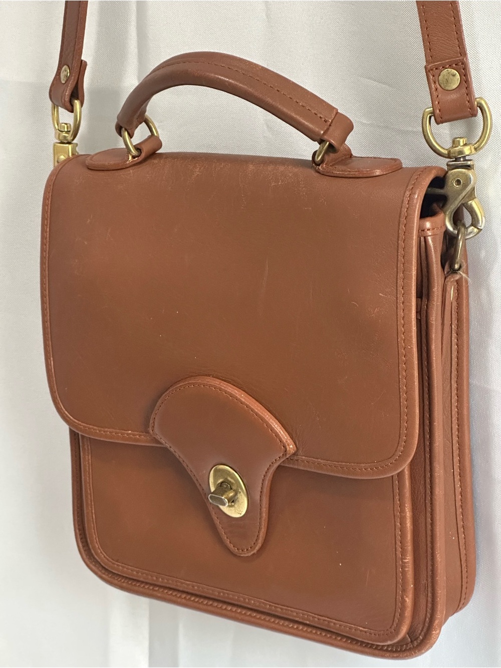 Kirkland Signature Brown Leather Crossbody Station Bag